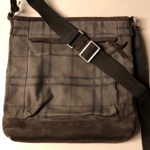 Coach Brown Plaid Crossbody Bag